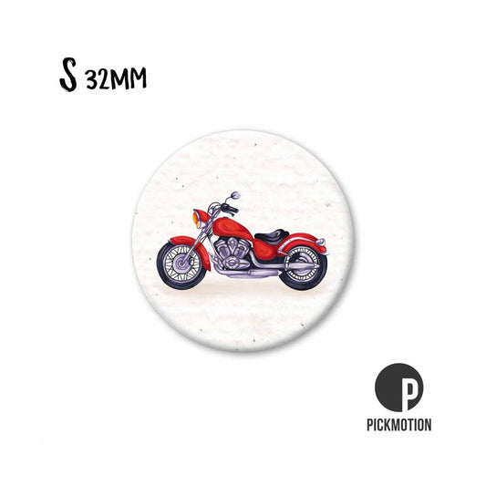 Magnet rund 32mm "rotes Motorrad"