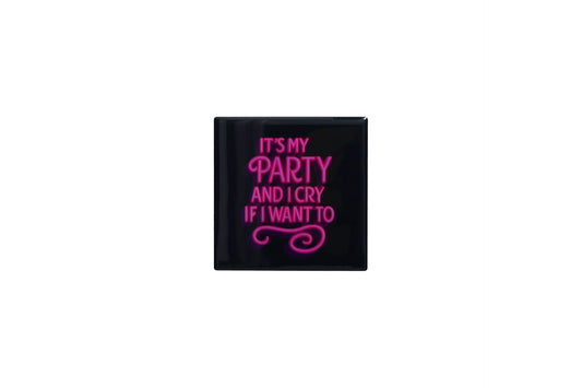 Love Tiles Fliese/ Untersetzer "IT`s MY PARTY", schwarz, neon