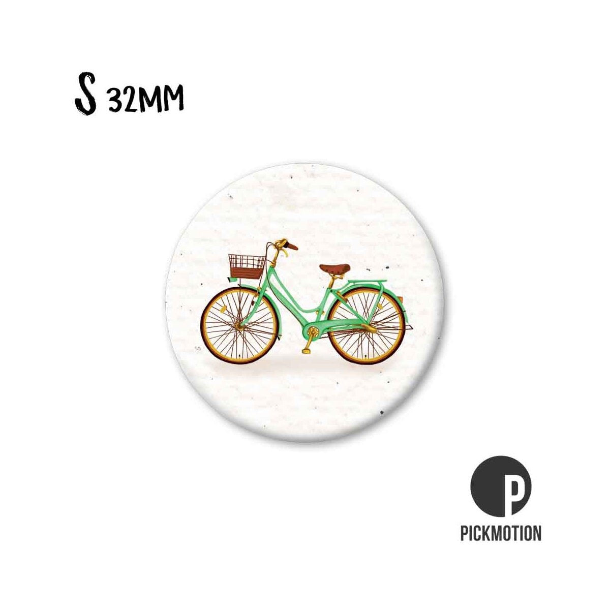 Magneet rond 32 mm "Groene Fiets"