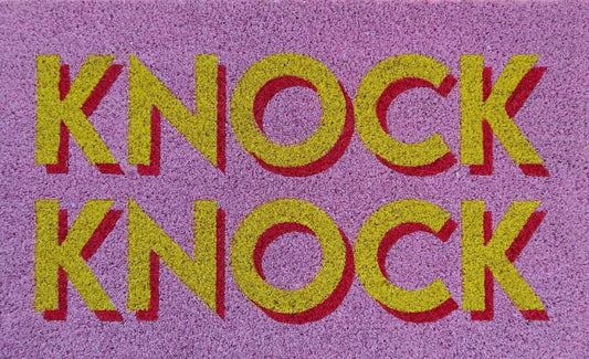 DEURMAT, "KNOCK KNOCK" -roze