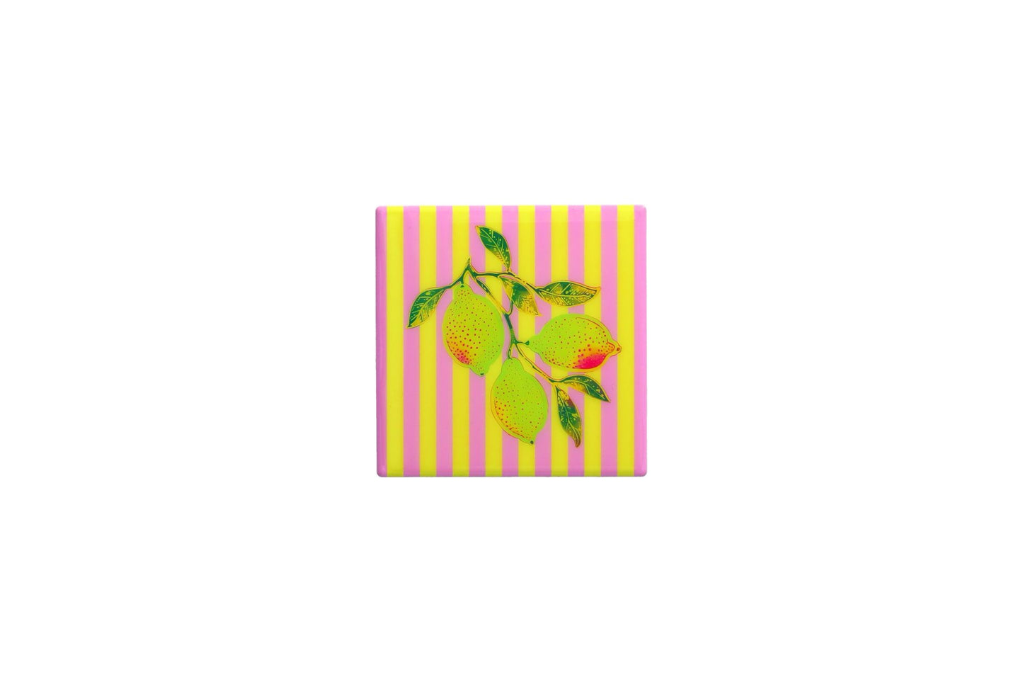 Love Tiles Fliese/ Untersetzer "ZITRONE" gelb, rosa