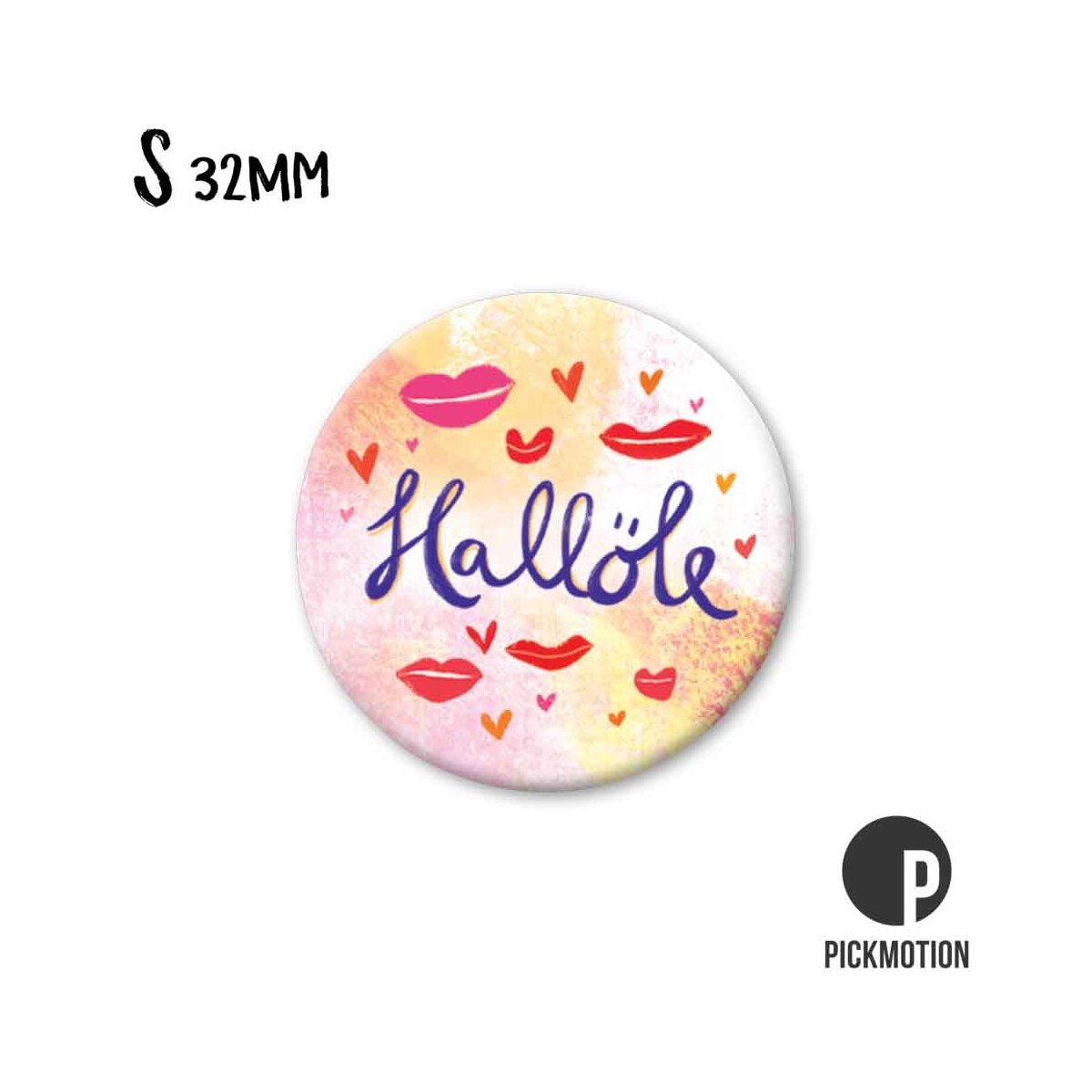 Magnet round 32mm "Hello Kissy Face"