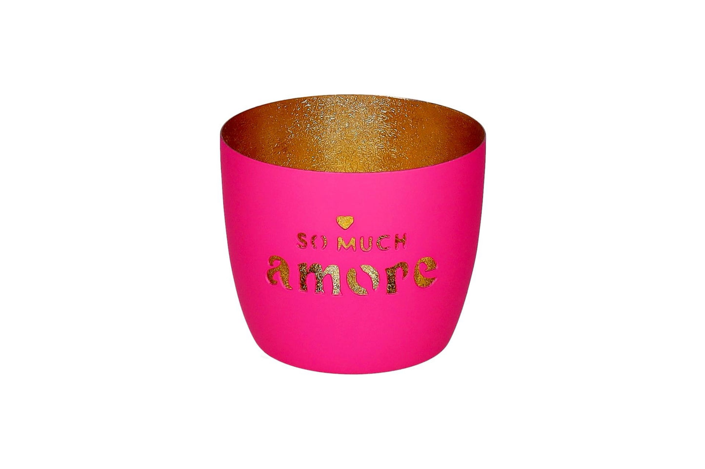Windlicht "So much amore"Hot Pink/Gold