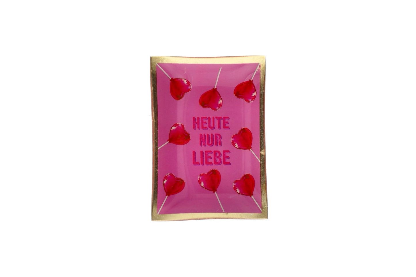 Love Plates Glass Plate "TODAY ONLY LOVE" -pink