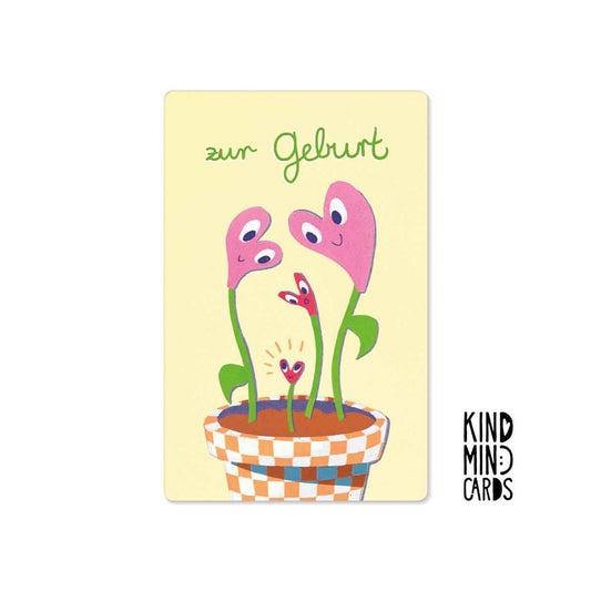 Kind Mind Kaart "Geboorte Hartbloemen"
