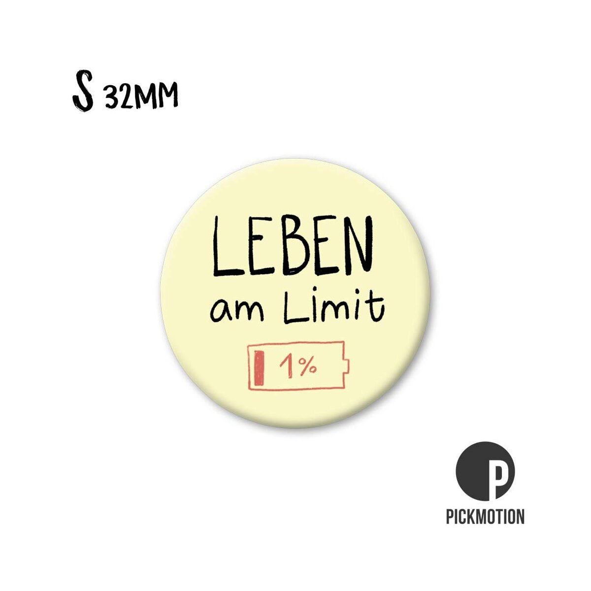 Magneet rond 32mm "Leven op de grens"