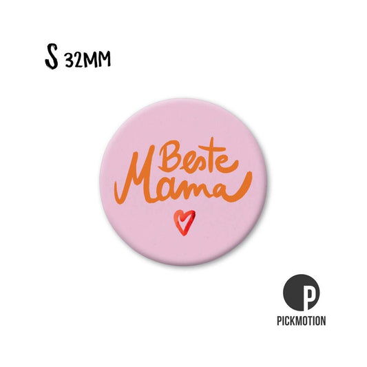 Magnet round 32mm "Best Mom pink"
