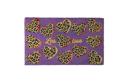 DEURMAT, "LEO LOVE" - paars