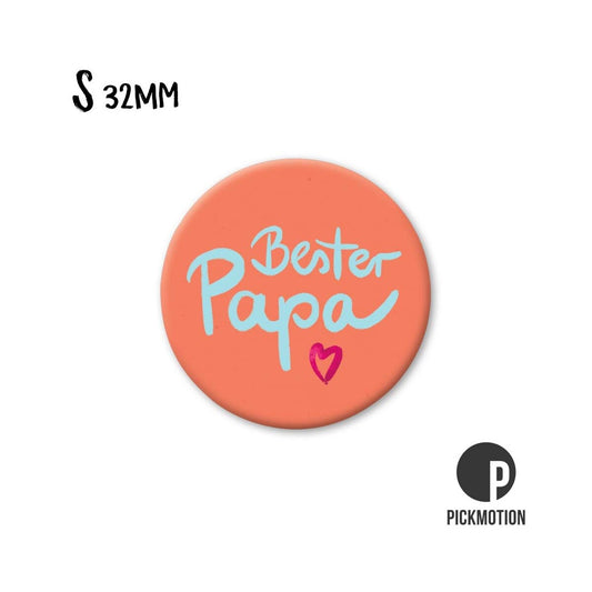 Magnet round 32mm "Best Dad Orange"