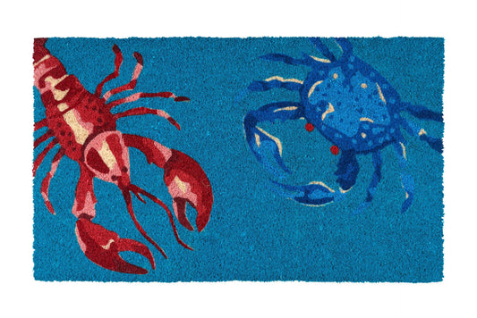 DEURMAT, "COTE D`AZUR -blauw, rood, turquoise