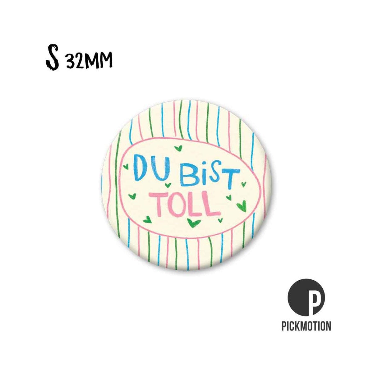 Magneet rond 32mm "Je bent geweldig lijnen"
