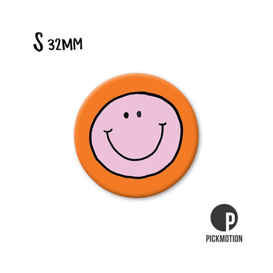 Magneet rond 32mm "Smiley Roze"