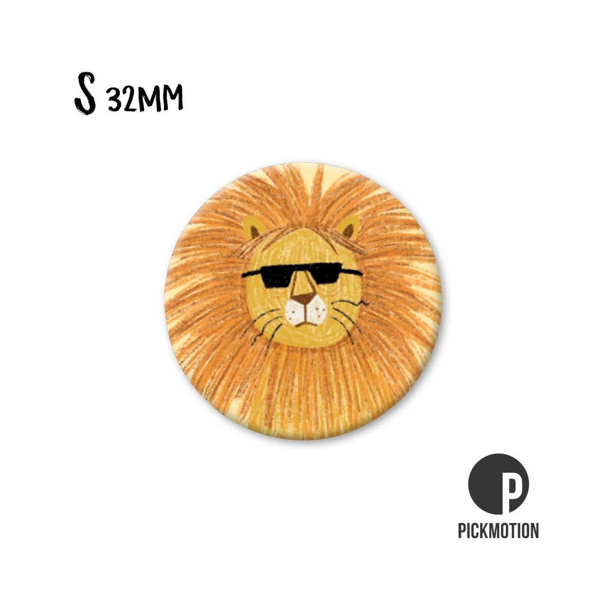 Magnet Round 32mm "Cool Lion"