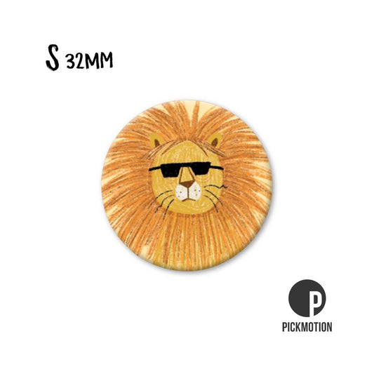 Magneet rond 32 mm "Coole Leeuw"