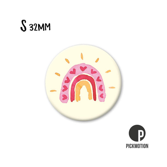 Magneet rond 32 mm "Regenboog rood"