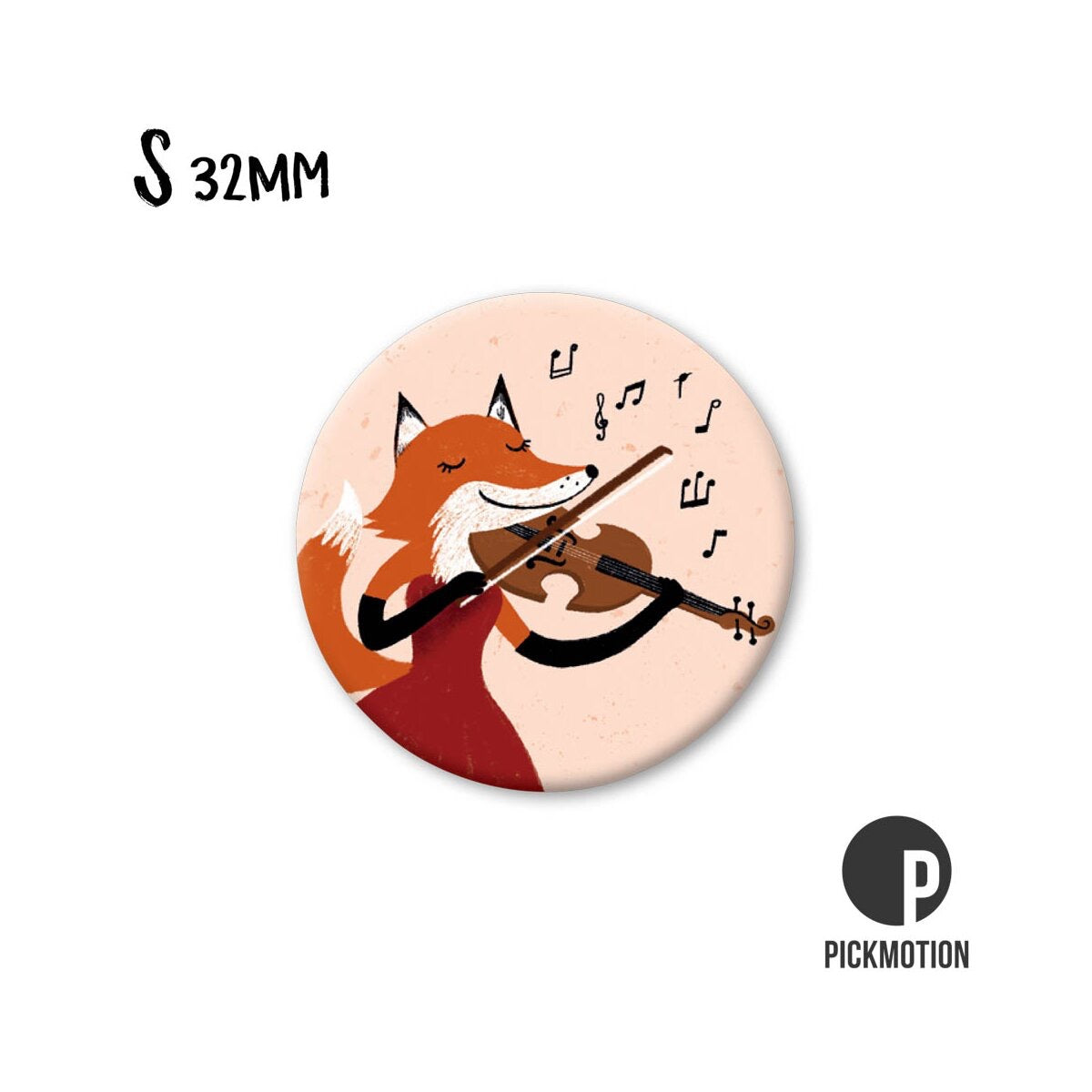 Round Magnet 32mm "Fox Violin"