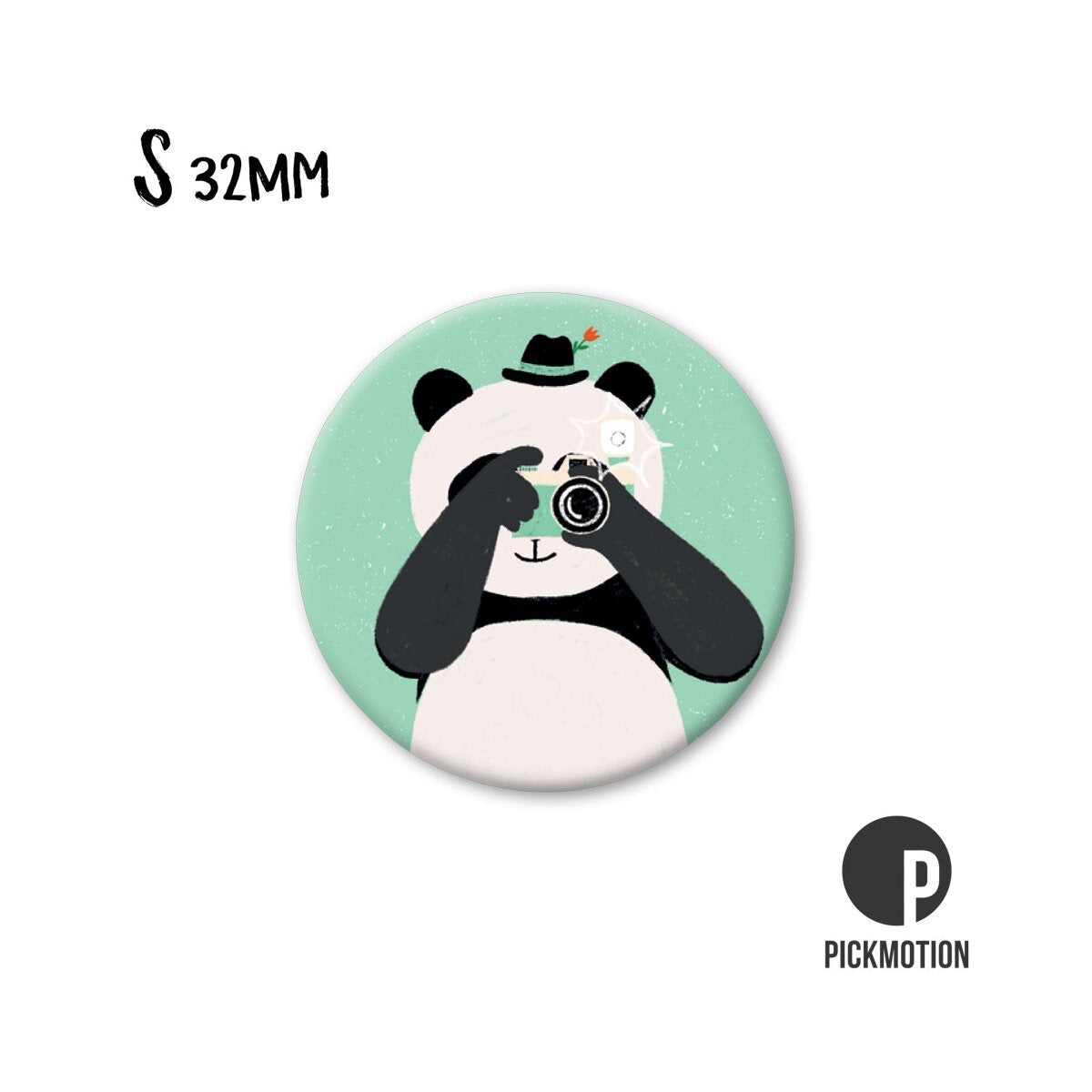Round Magnet 32mm "Panda Photographer"