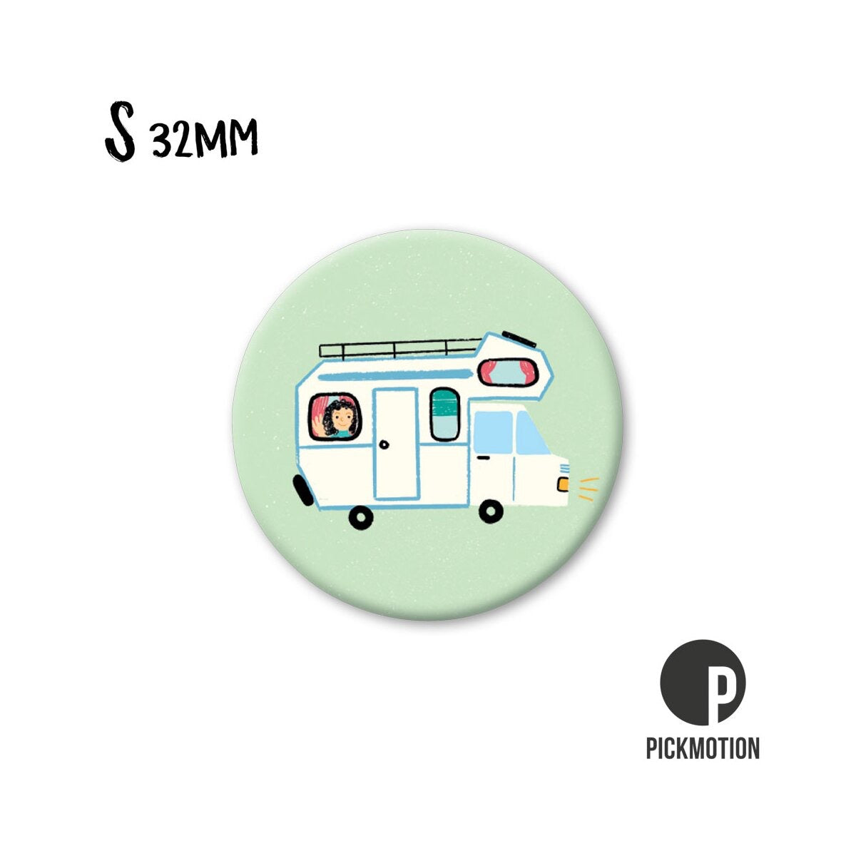 Magneet rond 32 mm "Caravan"