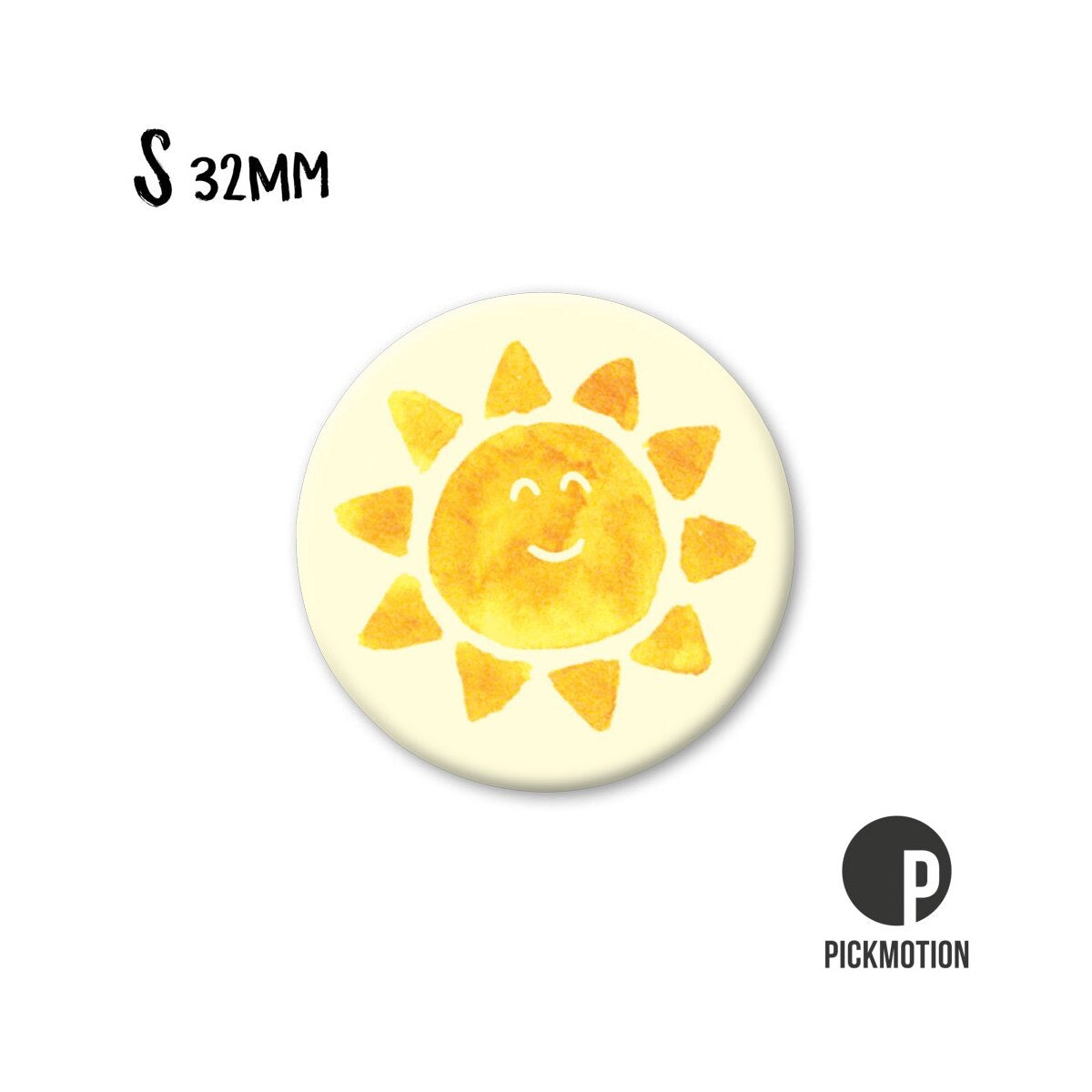 Magnet rund 32mm "Lächelnde Sonne"
