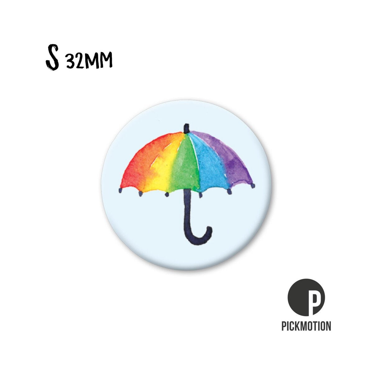 Magnet round 32mm "Rainbow Umbrella"