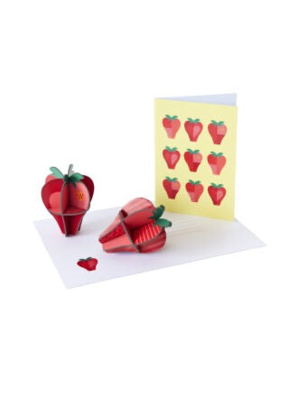 Pop-out Card „Strawberries“ – Einzigartige Grußkarte & Mini-Deko