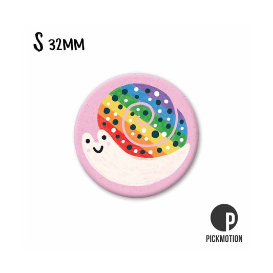 Magneet rond 32 mm "Regenboogslak"