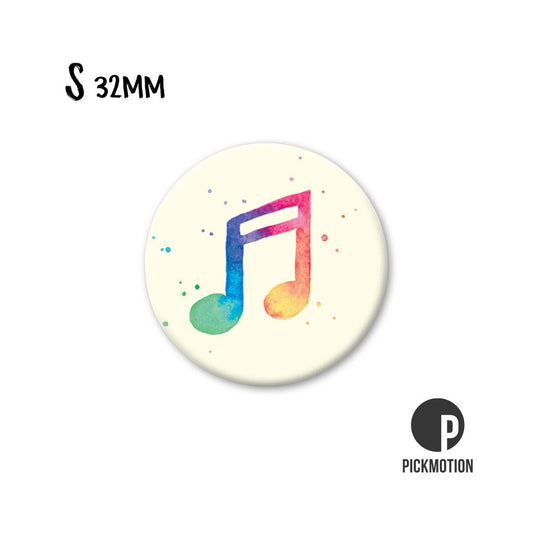 Magneet rond 32mm "Regenboog Muzieknoot"