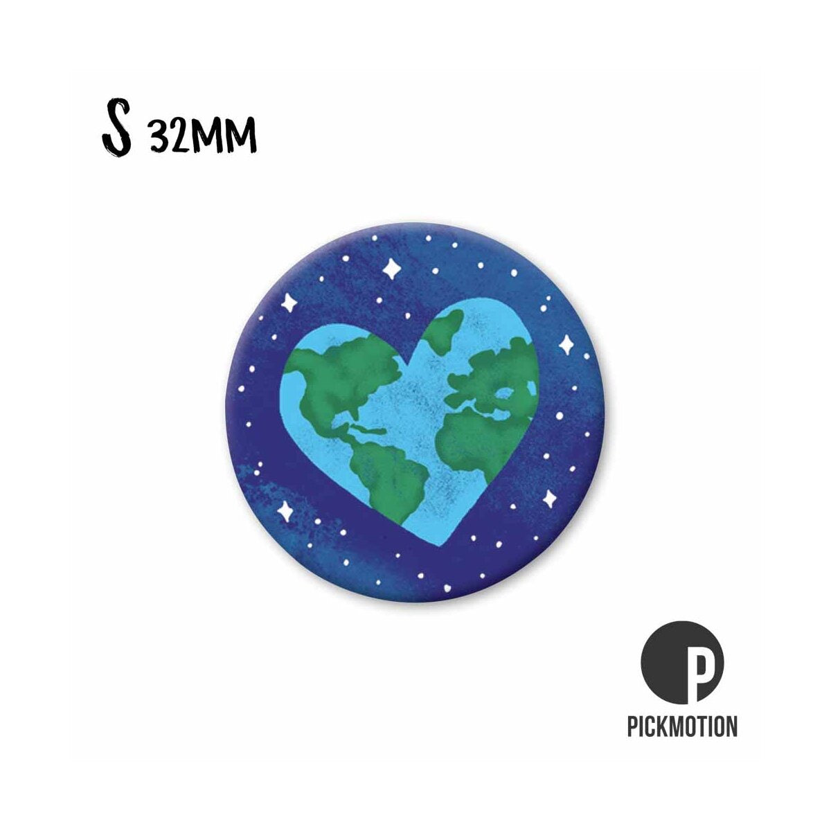 Magnet round 32mm "Earth Heart"