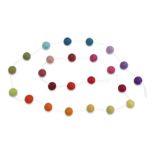Colorful felt ball garland