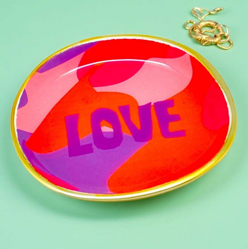 Dekoschale S "LOVE" purple