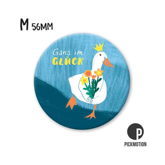 Magneet rond 56mm "Gans im Glück"
