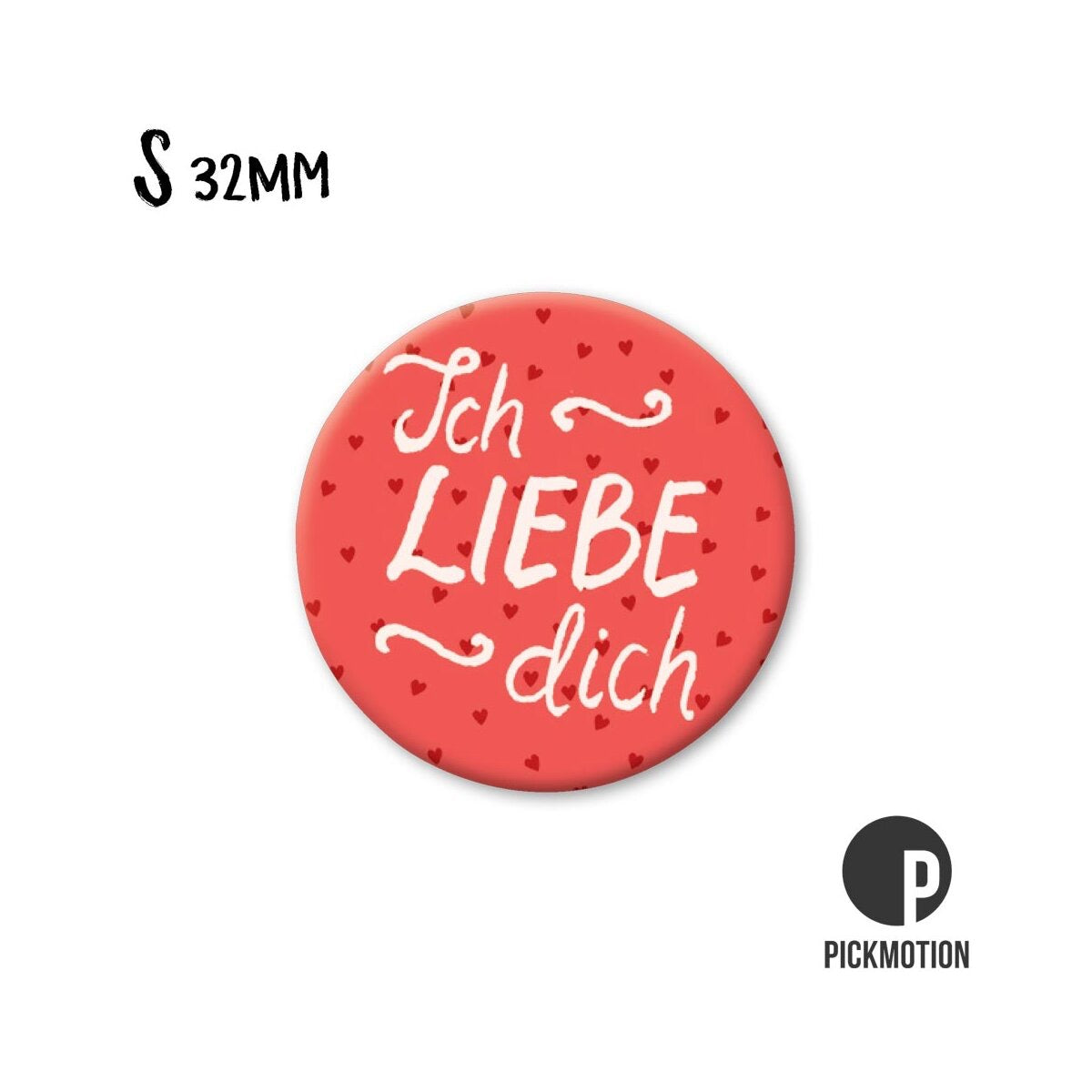 Magneet rond 32 mm "Ik hou van je"