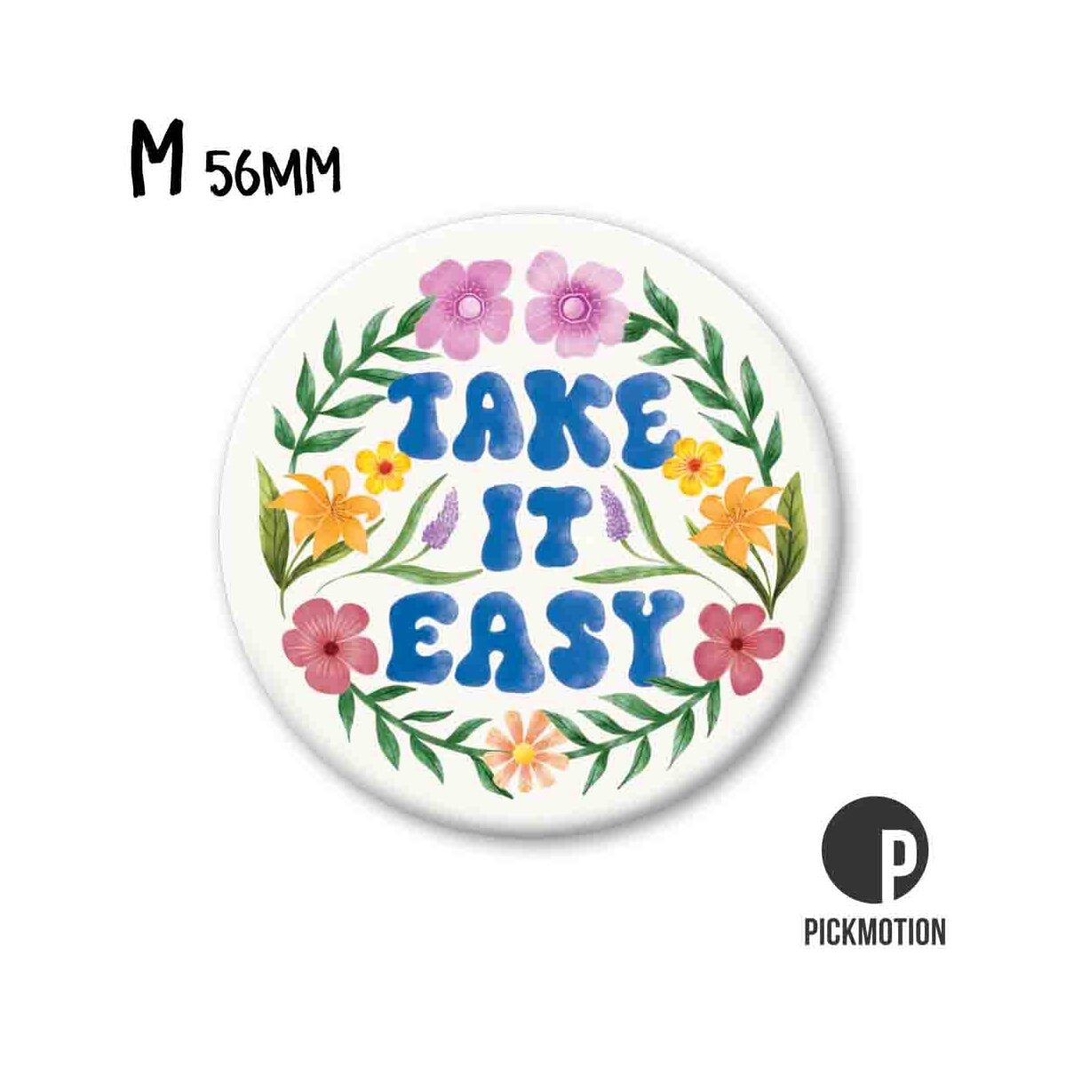 Magnet rund 56mm "Take it easy floral"