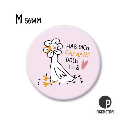 Magneet rond 56 mm "Ik hou heel veel van je gans"