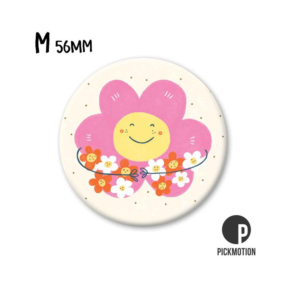 Magnet rund 56mm "Happy Flower"