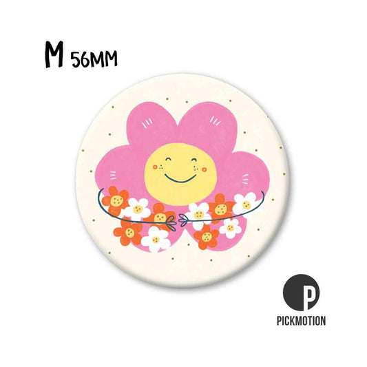 Magneet rond 56 mm "Happy Flower"
