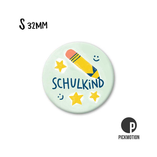 Magnet rund 32mm "Schulkind Stift"