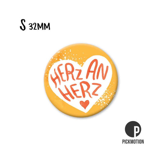 Magneet rond 32 mm "Hart aan hart"