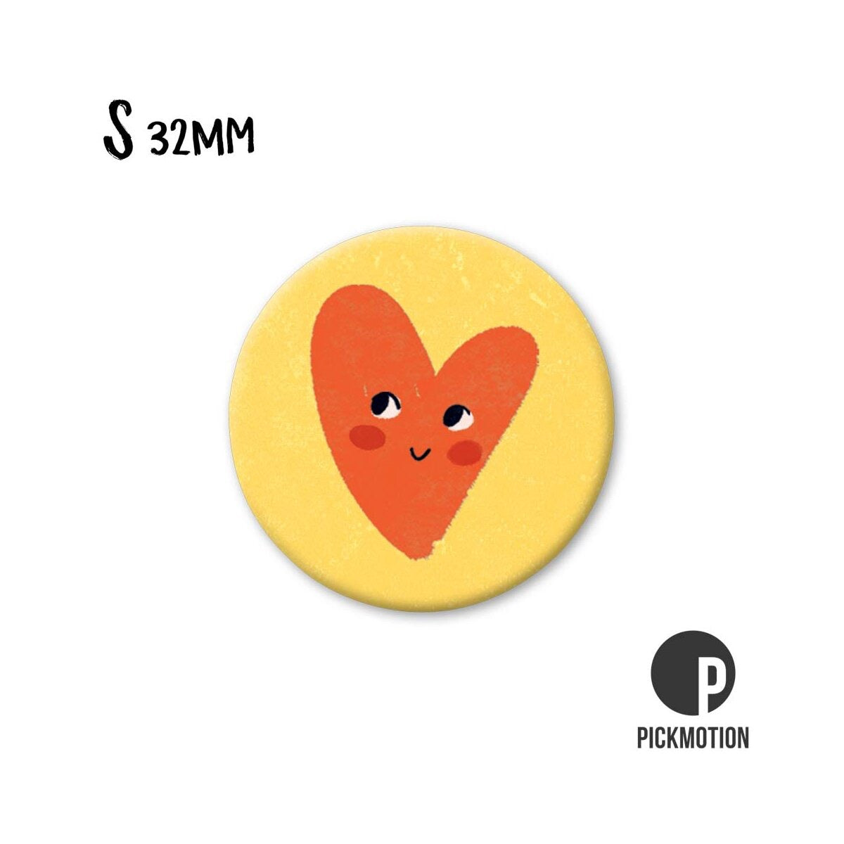 Magneet rond 32 mm "rood hart"