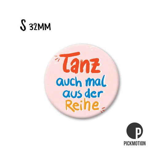 Magneet rond 32 mm "Dans ook eens buiten de lijntjes"