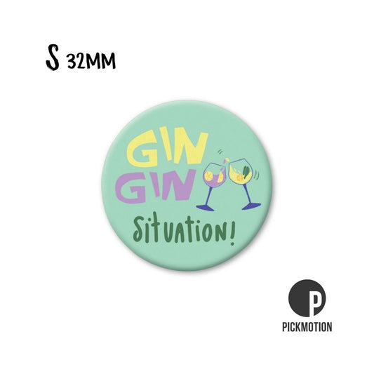 Magneet rond 32mm "Gin Gin Situatie"