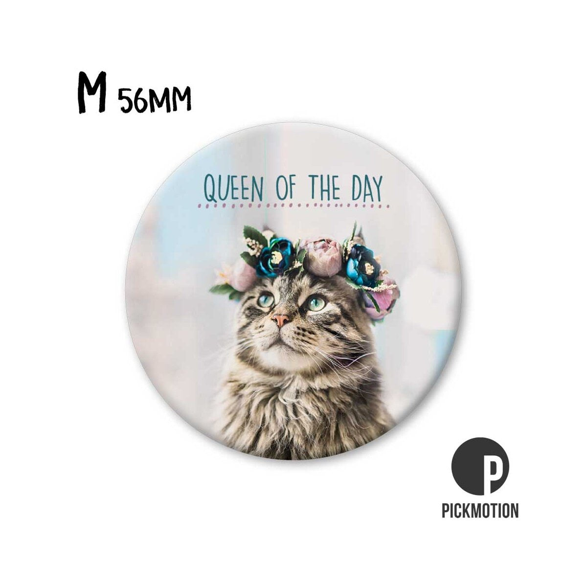Magnet rund 56mm "Queen of the day"