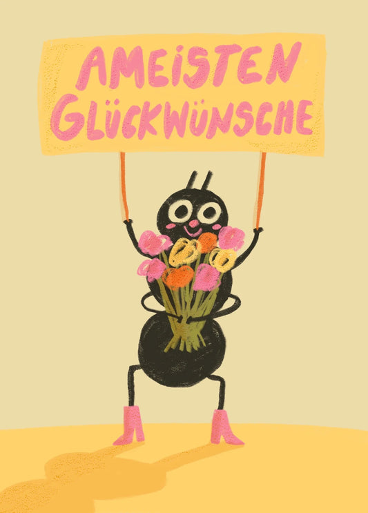 Slinga Postkarte – Ameisten Glückwünsche 🐜🎉