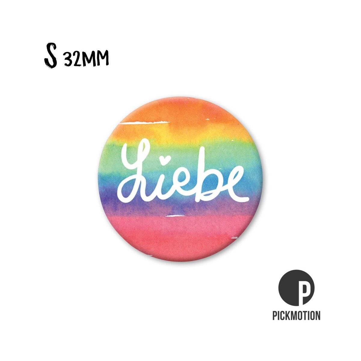 Magnet rund 32mm "Liebe Regenbogen"