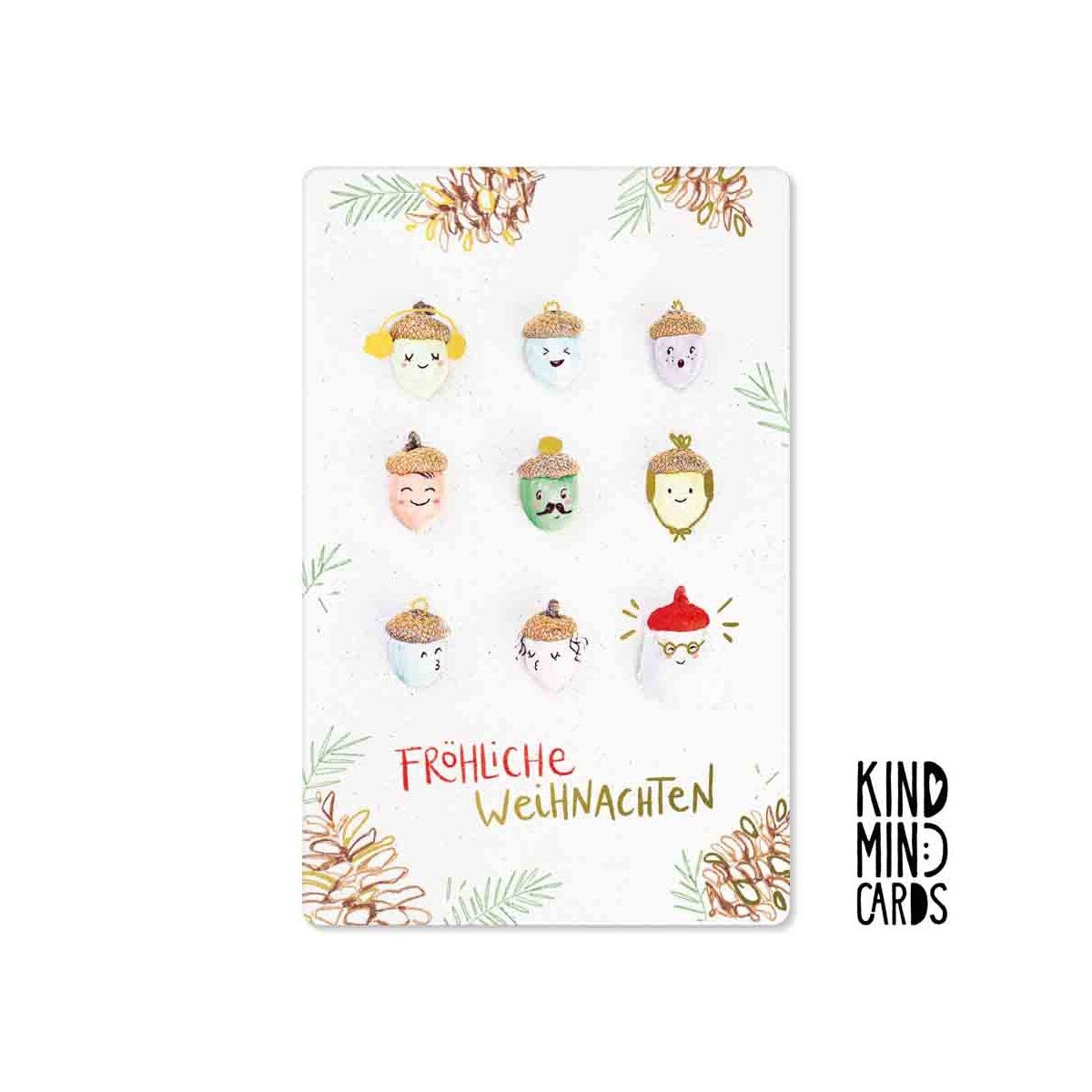 Kind Mind Card "Merry Christmas Acorns"