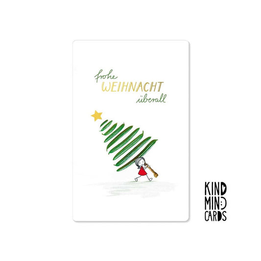 Kind Mind Card "Frohe Weihnachten überall Baumkind"
