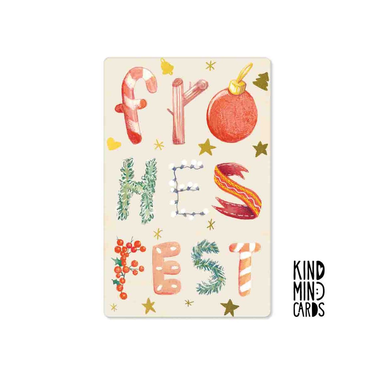 Kind Mind Card "Happy Holidays Letters"
