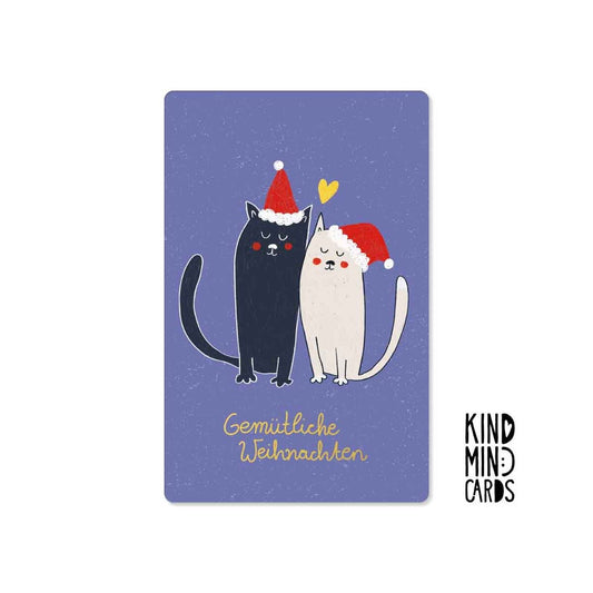 Kind Mind Card "Gezellige Kerst Kattenpaar"