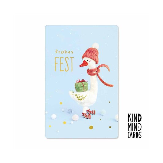 Kind Mind Card "Fijne feestdagen gans"