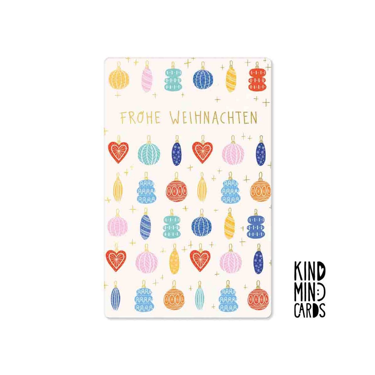 Kind Mind Card "Merry Christmas Baubles"